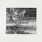 Afbeelding in de regen zwart-wit - kunst wandkleed (Voorkant (horizontaal))