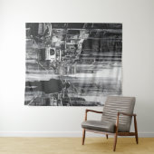 Afbeelding in de regen zwart-wit - kunst wandkleed (In Situ (horizontaal))
