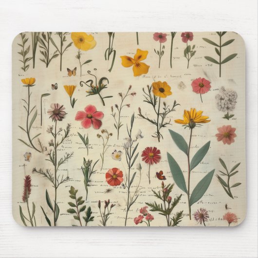 Afbeelding in de stijl van Victorian Herbarium Muismat (Voorkant)