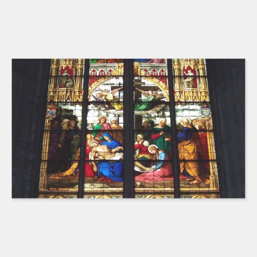 Afbeelding in gebrandschilderd glas rechthoekige sticker (Voorkant)