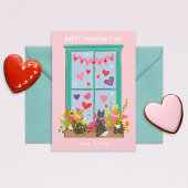 Afbeelding in klaslokaal voor Valentijn venster Kaart