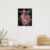 Afbeelding in rood poster (Keuken)