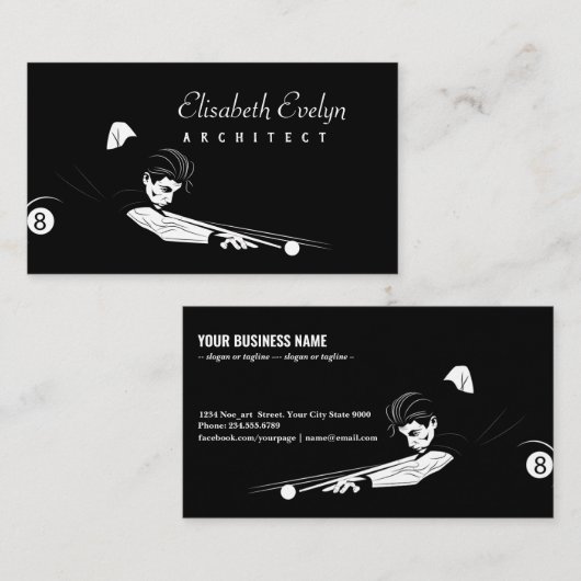 afbeelding in zwart-wit visitekaartje (Voorkant / Achterkant)