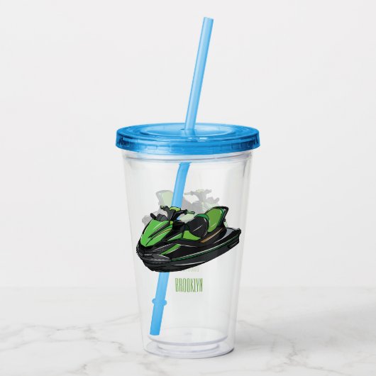 Afbeelding Jet ski cartoon Acryl Drinkbeker (Achterkant)