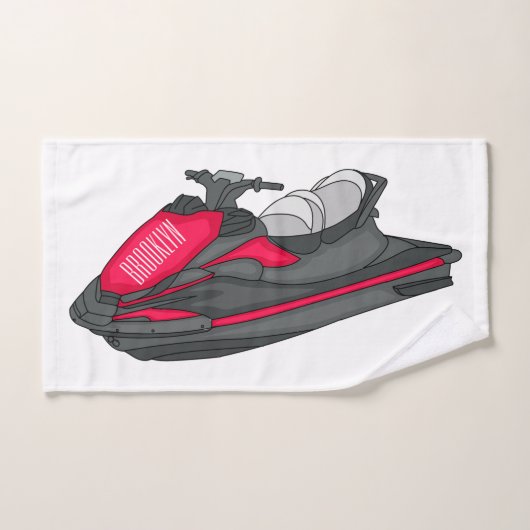Afbeelding Jet ski cartoon Bad Handdoek (Handdoek)