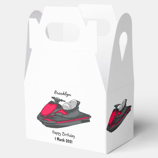Afbeelding Jet ski cartoon Bedankdoosjes (Geopend)