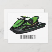 Afbeelding Jet ski cartoon Briefkaart (Voorkant / Achterkant)