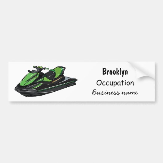 Afbeelding Jet ski cartoon Bumpersticker (Voorkant)