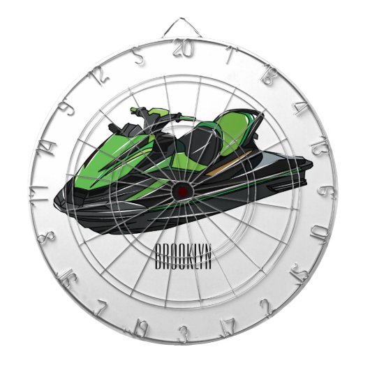 Afbeelding Jet ski cartoon Dartbord (Voorkant)