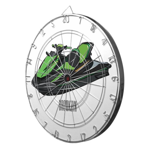 Afbeelding Jet ski cartoon Dartbord (Voorkant Rechts)