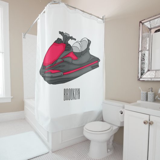 Afbeelding Jet ski cartoon Douchegordijn (In situ)