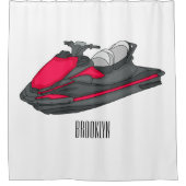 Afbeelding Jet ski cartoon Douchegordijn (Voorkant)