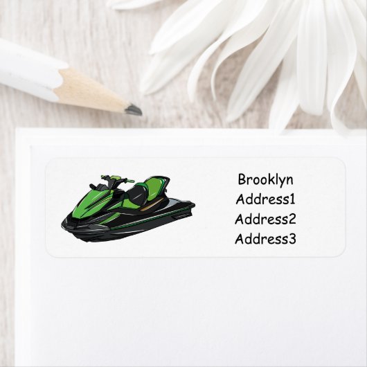 Afbeelding Jet ski cartoon Etiket (Insitu)