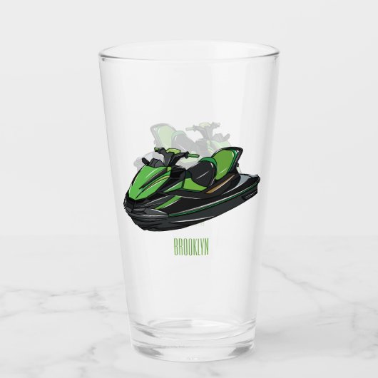 Afbeelding Jet ski cartoon Glas (Voorkant)