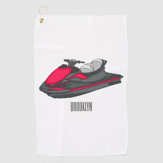 Afbeelding Jet ski cartoon Golfhanddoek (Voorkant)