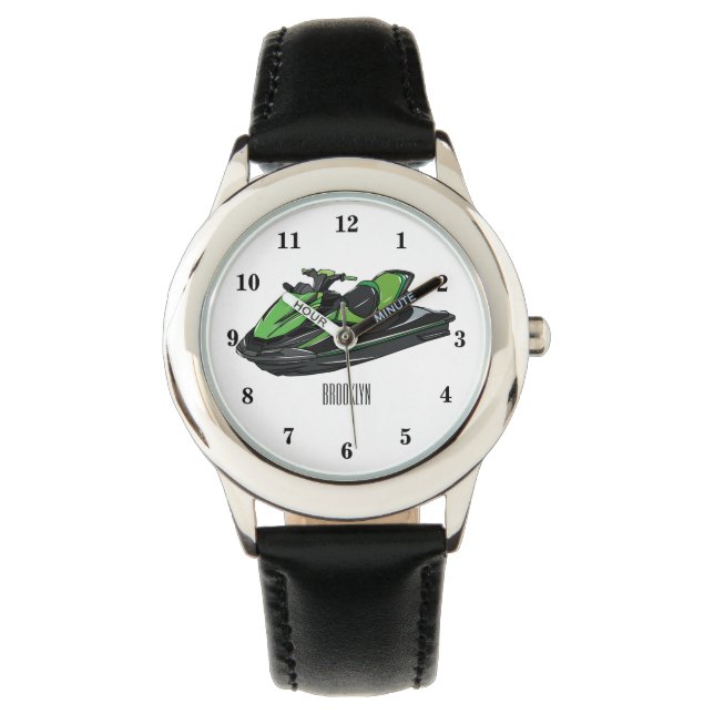 Afbeelding Jet ski cartoon Horloge (Voorkant)