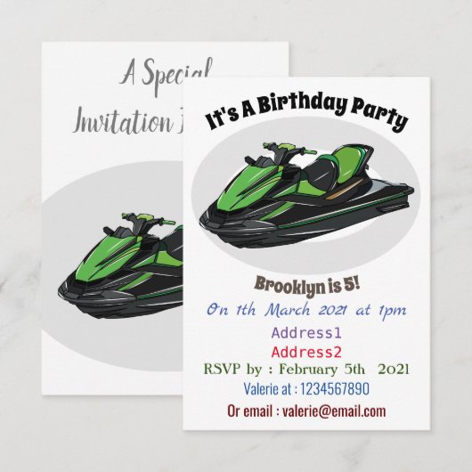 Afbeelding Jet ski cartoon Kaart