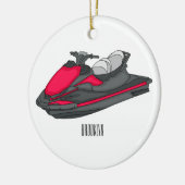 Afbeelding Jet ski cartoon Keramisch Ornament (Links)