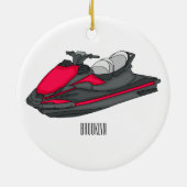 Afbeelding Jet ski cartoon Keramisch Ornament (Achterkant)