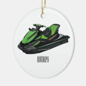 Afbeelding Jet ski cartoon Keramisch Ornament (Links)
