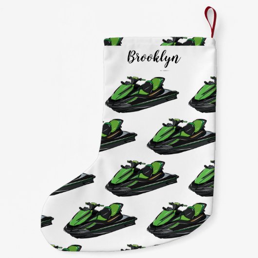 Afbeelding Jet ski cartoon Kleine Kerstsok (Achterkant)