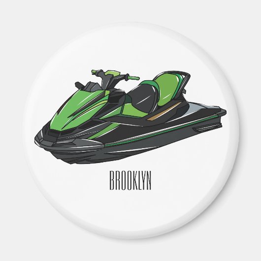 Afbeelding Jet ski cartoon Magneet (Voorkant)