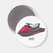 Afbeelding Jet ski cartoon Magneet (Voorkant / Achterkant)