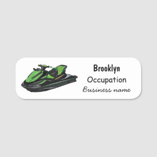 Afbeelding Jet ski cartoon Naamplaatje