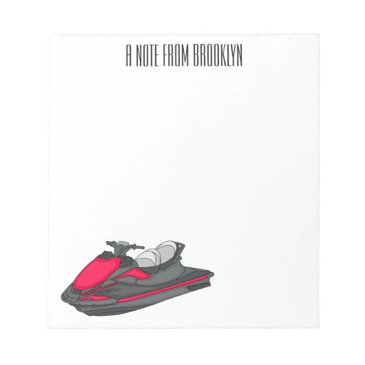 Afbeelding Jet ski cartoon Notitieblok (Voorkant)