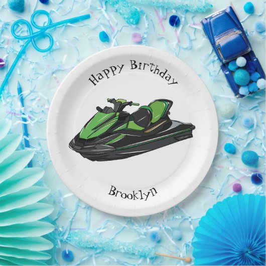 Afbeelding Jet ski cartoon Papieren Bordje (Feest)