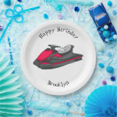 Afbeelding Jet ski cartoon Papieren Bordje (Feest)
