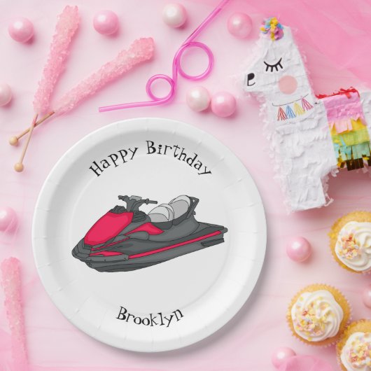 Afbeelding Jet ski cartoon Papieren Bordje (Feest)