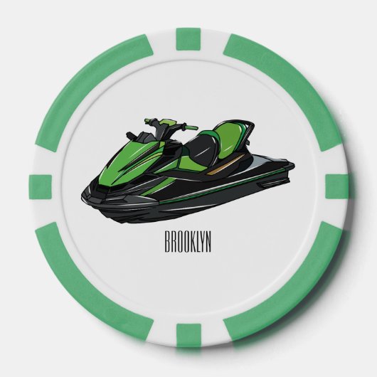 Afbeelding Jet ski cartoon Poker Chips (Voorkant)