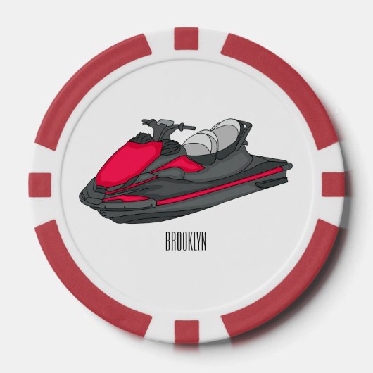 Afbeelding Jet ski cartoon Poker Chips (Voorkant)