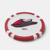 Afbeelding Jet ski cartoon Poker Chips (Enkel)
