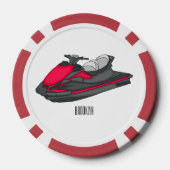 Afbeelding Jet ski cartoon Poker Chips (Achterkant)
