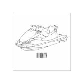 Afbeelding Jet ski cartoon Rubberstempel (Afrduk)