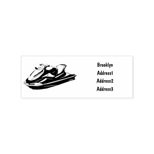 Afbeelding Jet ski cartoon Rubberstempel (Afrduk)