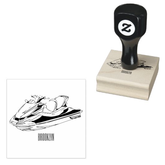 Afbeelding Jet ski cartoon Rubberstempel (Gestempeld)