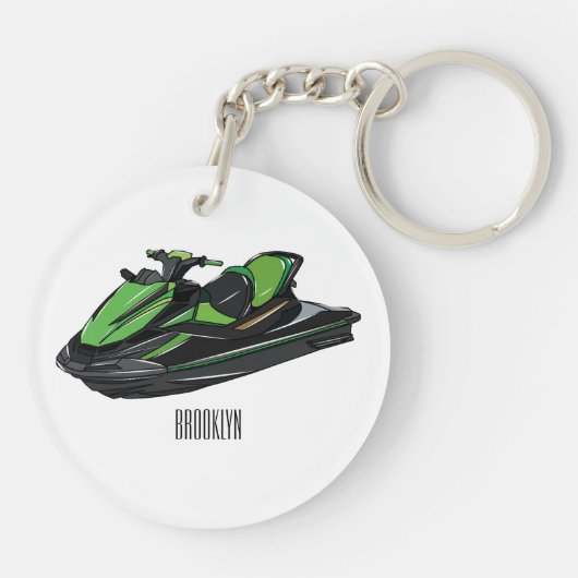 Afbeelding Jet ski cartoon Sleutelhanger (Achterkant)