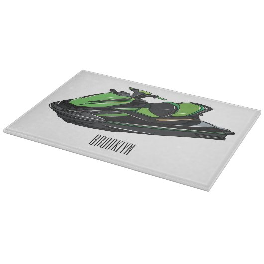 Afbeelding Jet ski cartoon Snijplank (Hoek)