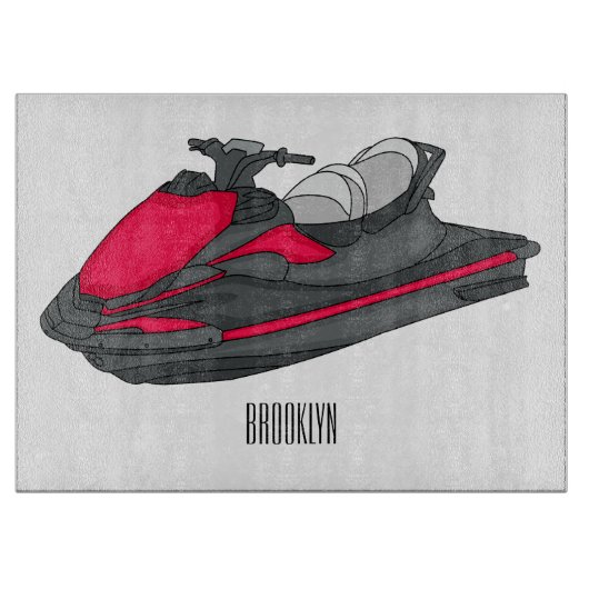 Afbeelding Jet ski cartoon Snijplank (Voorkant)