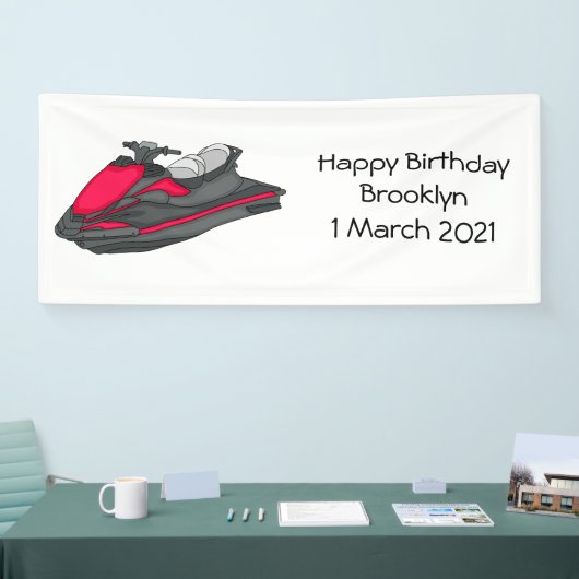 Afbeelding Jet ski cartoon Spandoek (Beurs)