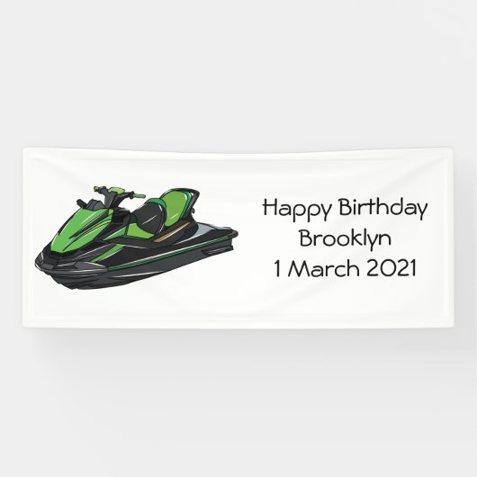 Afbeelding Jet ski cartoon Spandoek (Horizontaal)