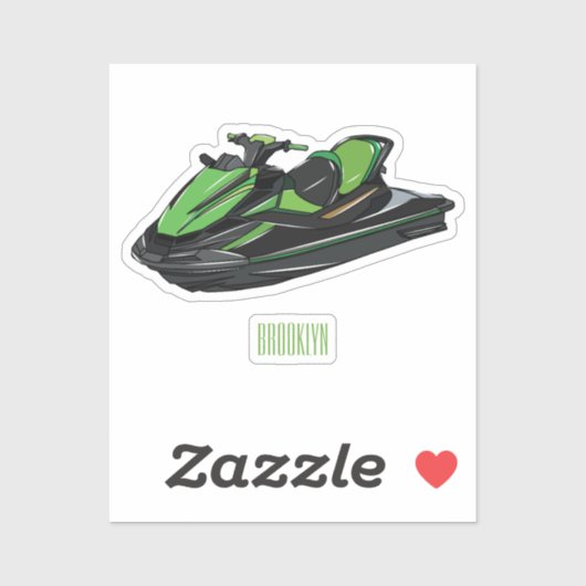Afbeelding Jet ski cartoon Sticker (Vel)
