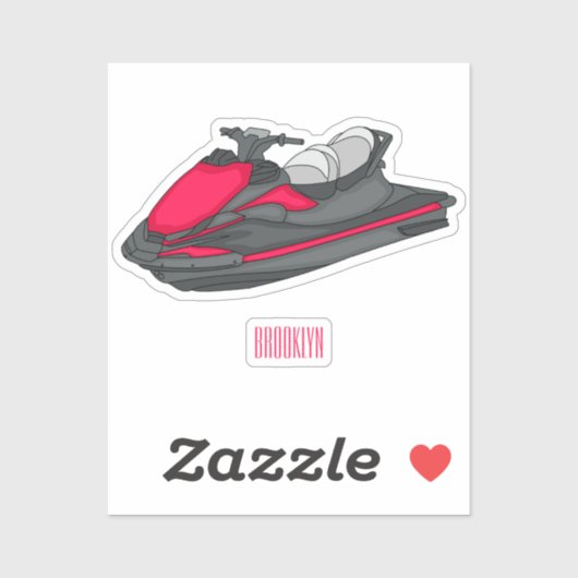 Afbeelding Jet ski cartoon Sticker (Vel)