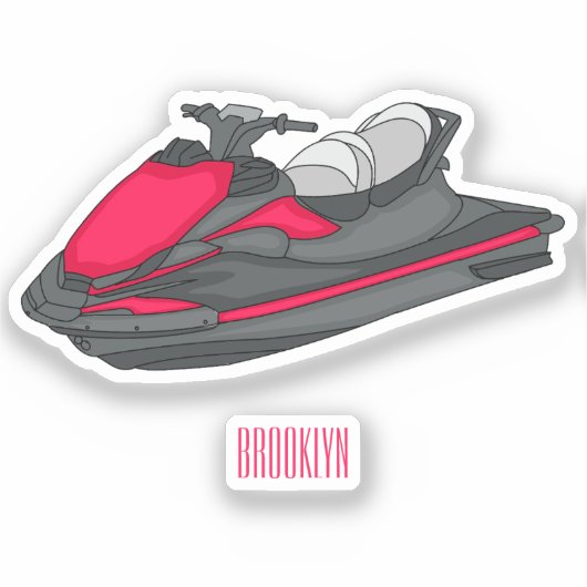 Afbeelding Jet ski cartoon Sticker (Voorkant)