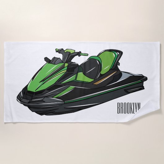 Afbeelding Jet ski cartoon Strandlaken (Voorkant)