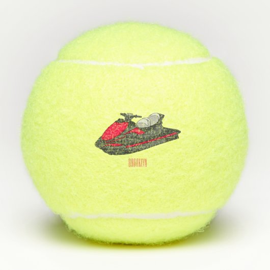 Afbeelding Jet ski cartoon Tennisballen (Voorkant)
