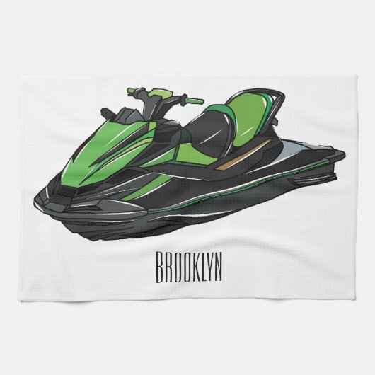 Afbeelding Jet ski cartoon Theedoek (Horizontaal)